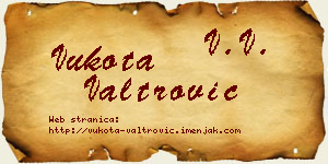 Vukota Valtrović vizit kartica